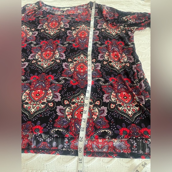 Dana Buchman Elegant Black and Red Patterned Women's Blouse Size 2X - Picture 14 of 16